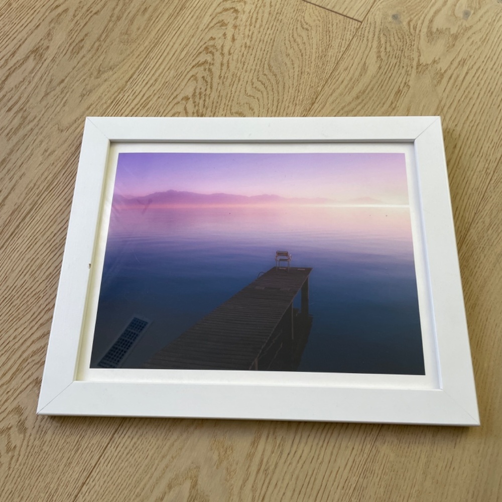 Framed Lakeside Dock Art Print